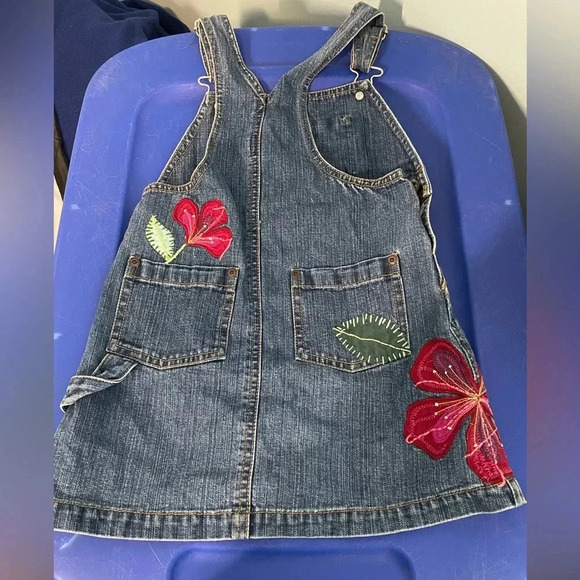Vintage baby gap embroidered size 4 skirted overalls B2‎ - Picture 2 of 6